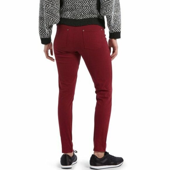 Hue Womens XS 0-2 High-Waist Soft Denim-Look Leggings Sangria U20652 $48 2142 - Picture 2 of 6